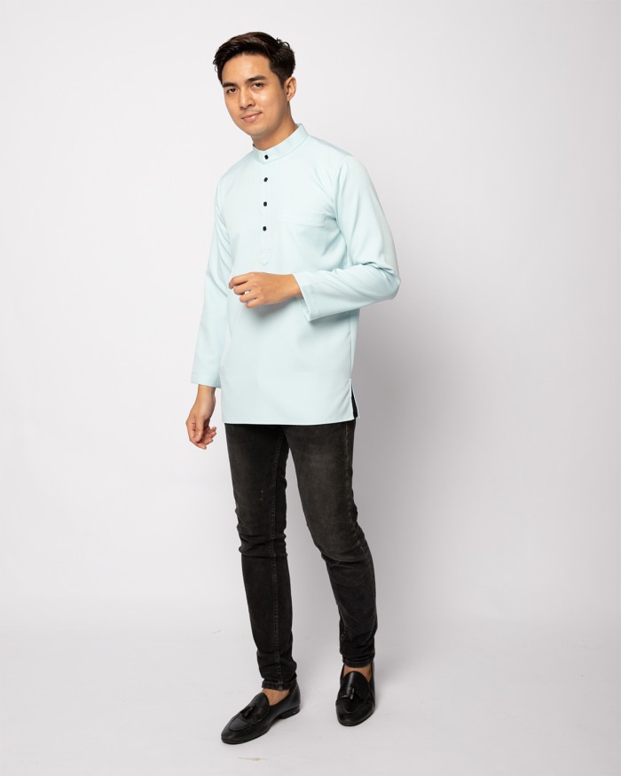 HELMICO KURTA BUTTON - PALE TURQUOISE