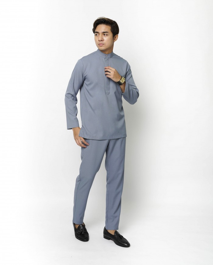 HERMOS BAJU MELAYU  - GREYISH BLUE