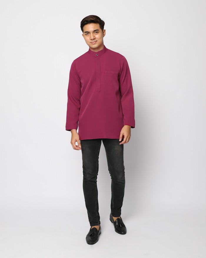 AUFMAN KURTA ZIP - BURGUNDY