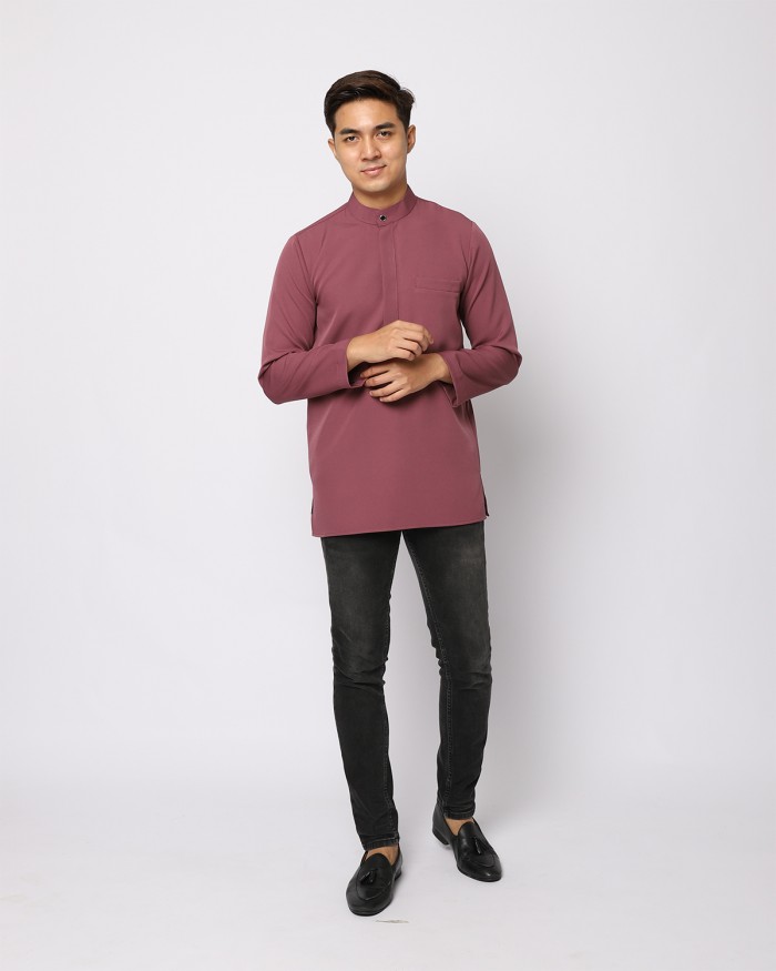 AUFMAN KURTA ZIP - DUSKY MAUVE