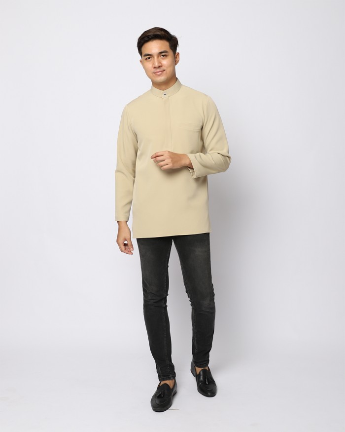 AUFMAN KURTA ZIP - PALE OLIVE