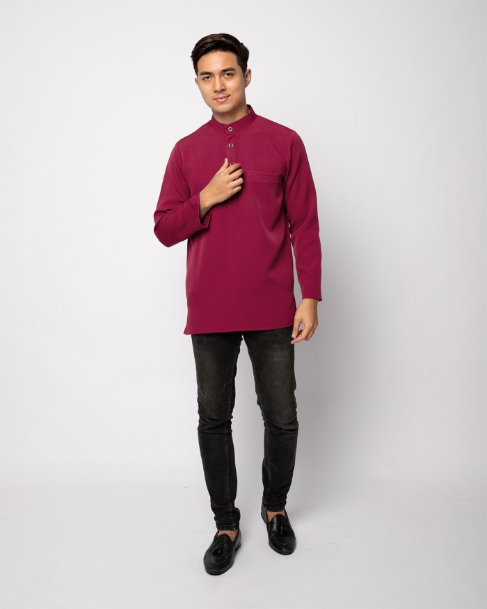 HELMICO KURTA BUTTON - BURGUNDY