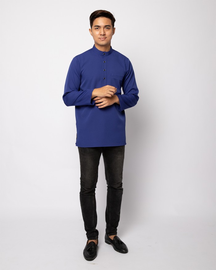 HELMICO KURTA BUTTON - INDIGO BLUE