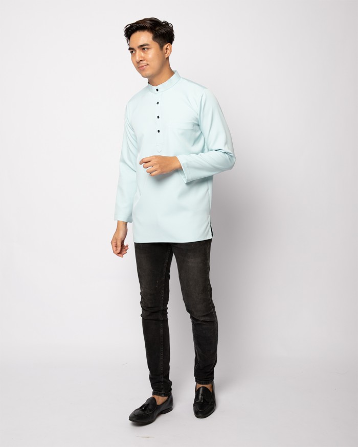 HELMICO KURTA BUTTON - PALE TURQUOISE