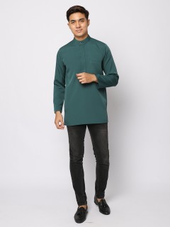 AUFMAN KURTA ZIP - ANTIQUE GREEN