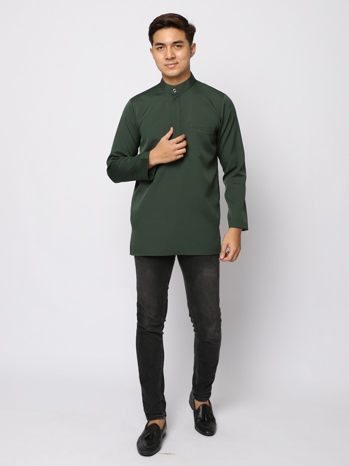 AUFMAN KURTA ZIP - EMERALD