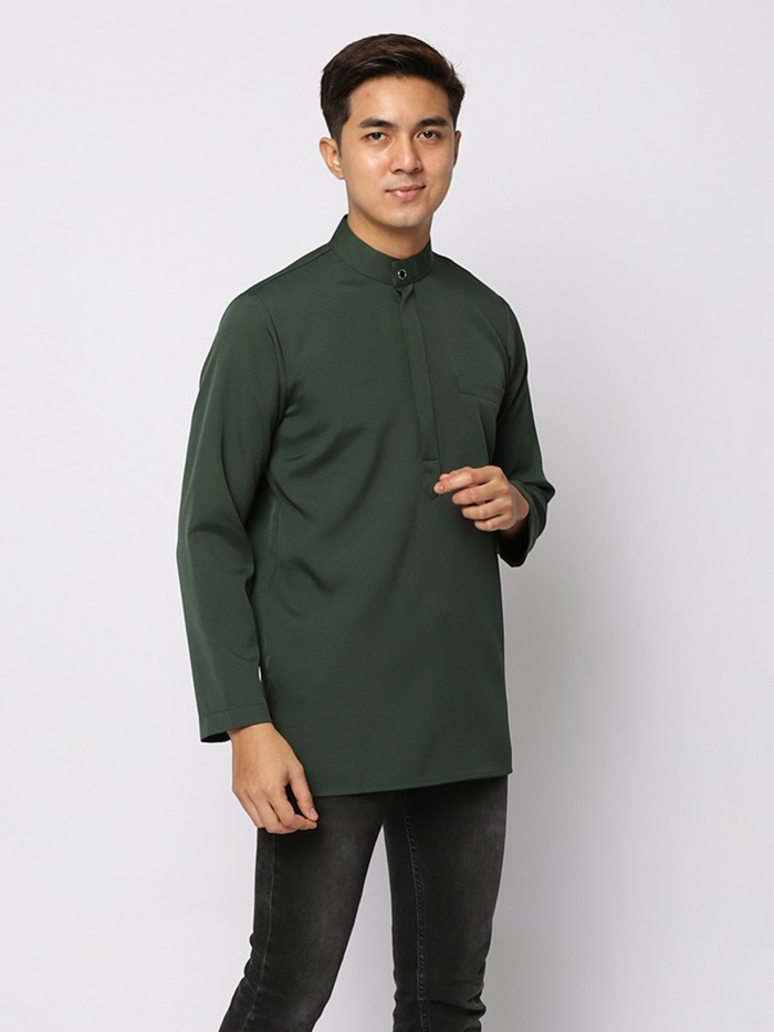 AUFMAN KURTA ZIP - EMERALD