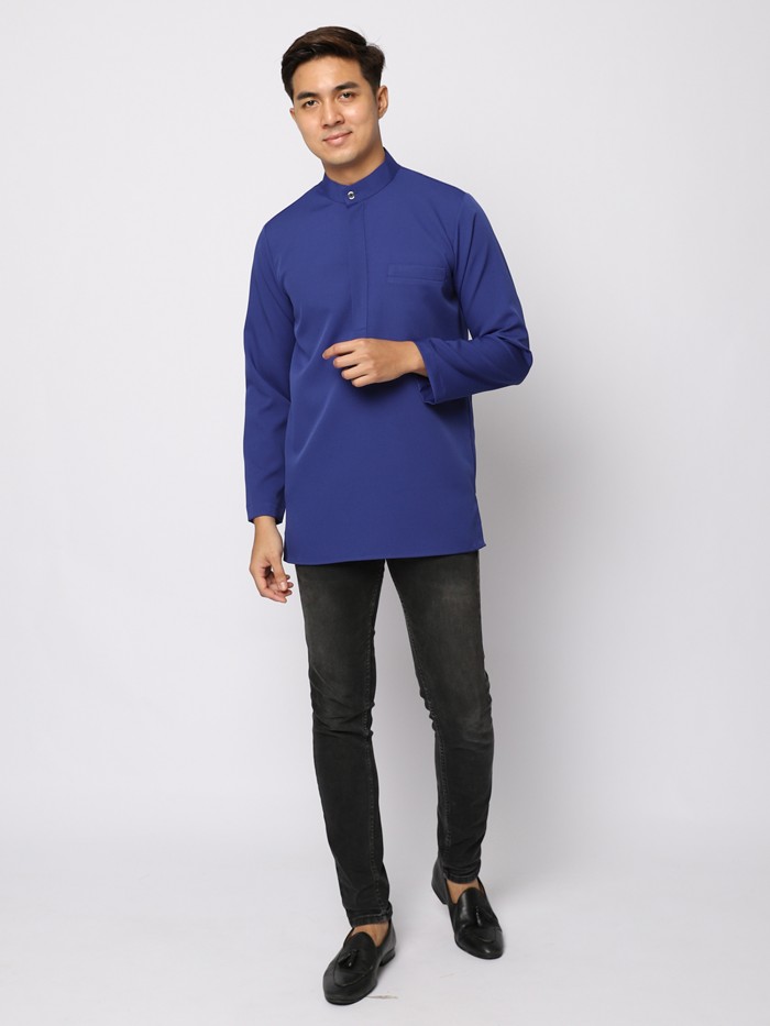 AUFMAN KURTA ZIP - INDIGO BLUE