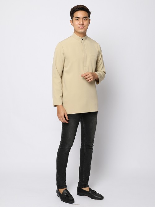 AUFMAN KURTA ZIP - PALE OLIVE