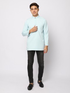 AUFMAN KURTA ZIP - PALE TURQUOISE