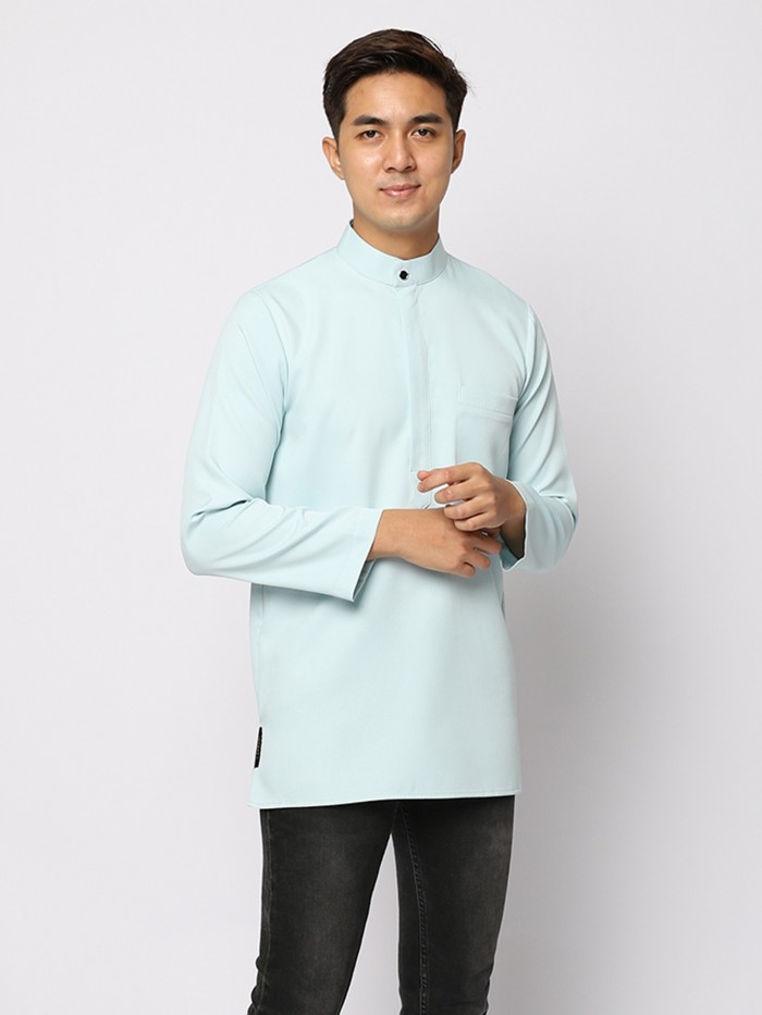 AUFMAN KURTA ZIP - PALE TURQUOISE