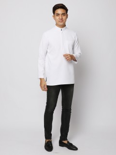 AUFMAN KURTA ZIP - WHITE