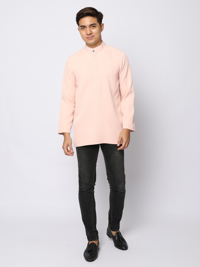 AUFMAN KURTA ZIP - PEACH