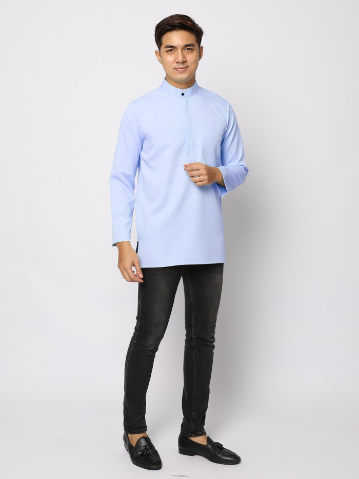 AUFMAN KURTA ZIP - SERENITY BLUE