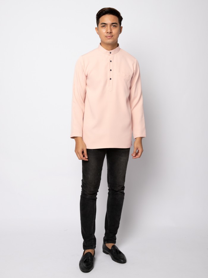 HELMICO KURTA BUTTON -  PEACH