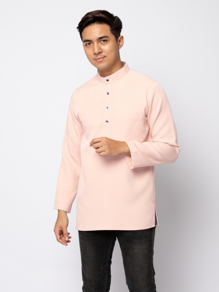 HELMICO KURTA BUTTON -  PEACH