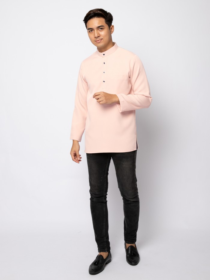 HELMICO KURTA BUTTON -  PEACH