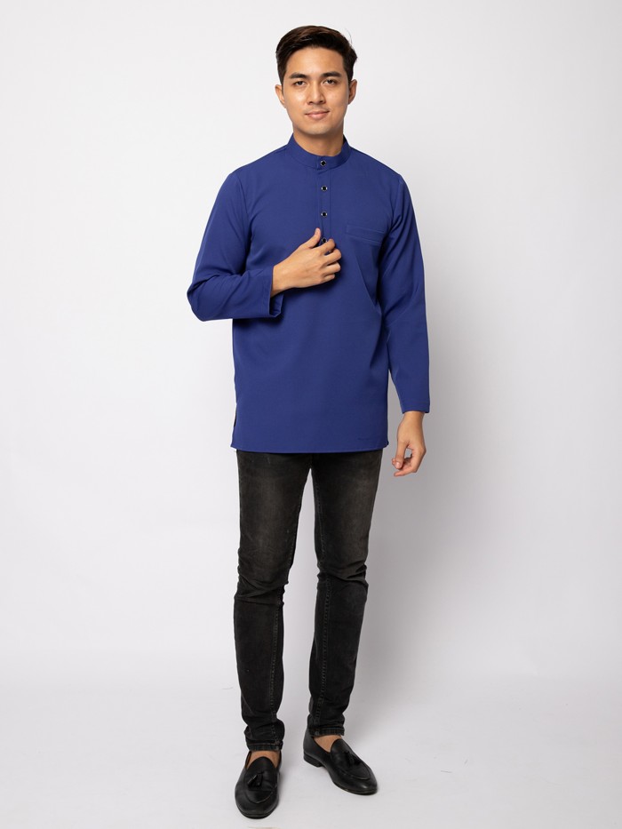 HELMICO KURTA BUTTON - INDIGO BLUE