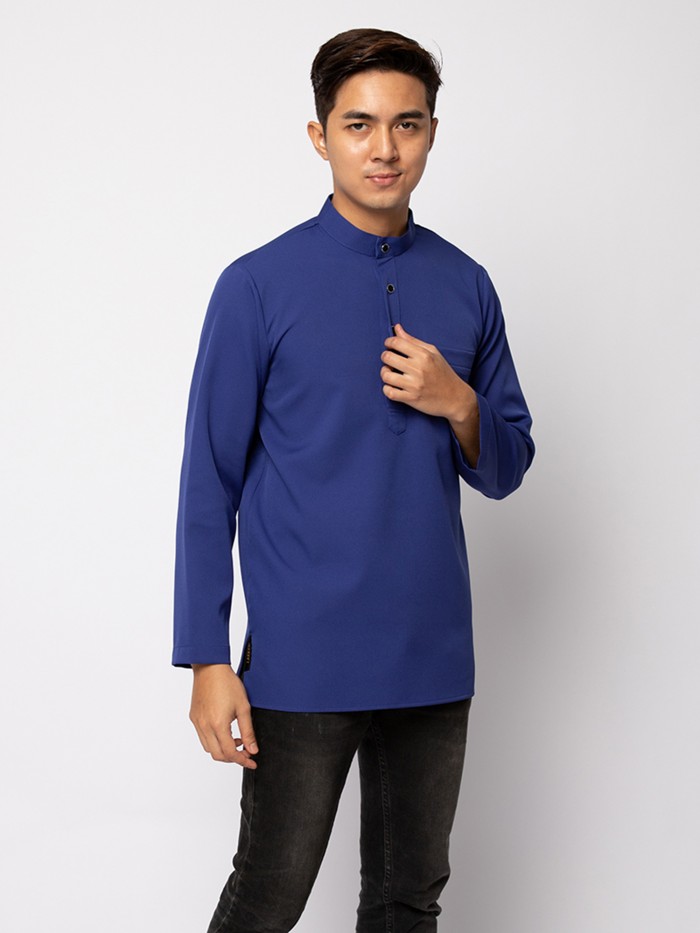 HELMICO KURTA BUTTON - INDIGO BLUE