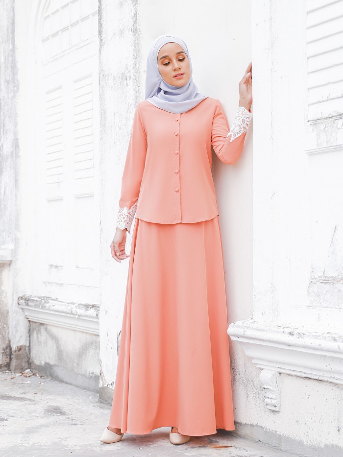 RATNA DRESS - CORAL PEACH