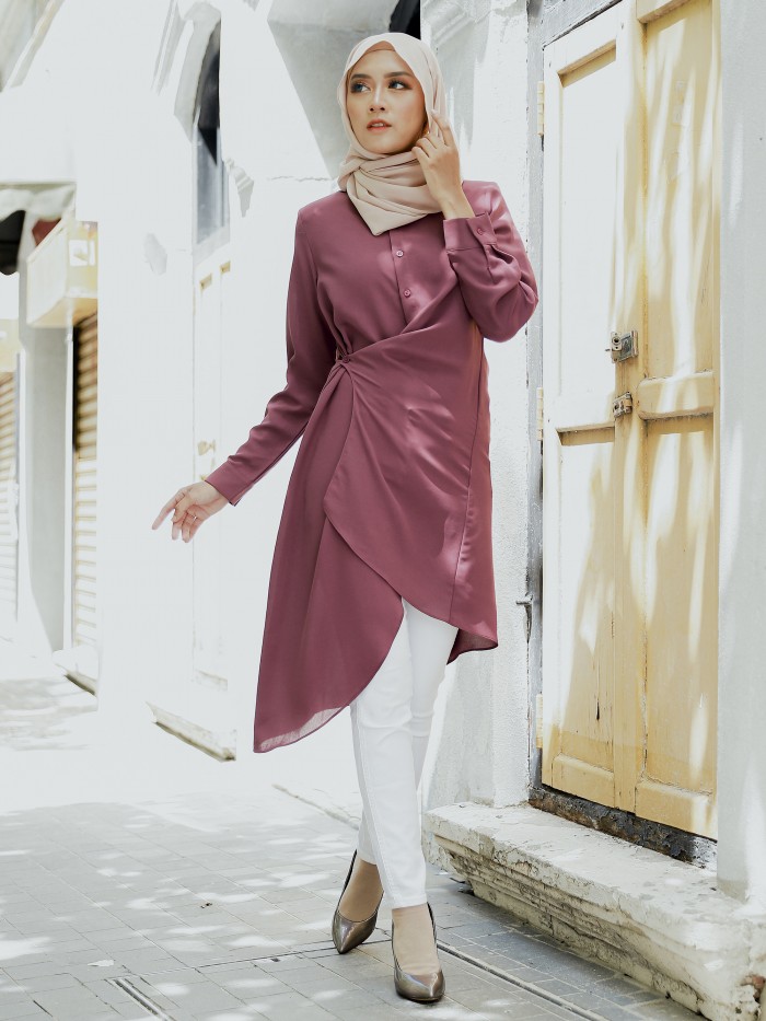 CAROL BLOUSE - DARK MAUVE