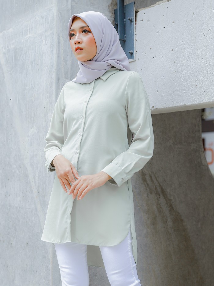 LAURYN BLOUSE - DUSTY GREEN