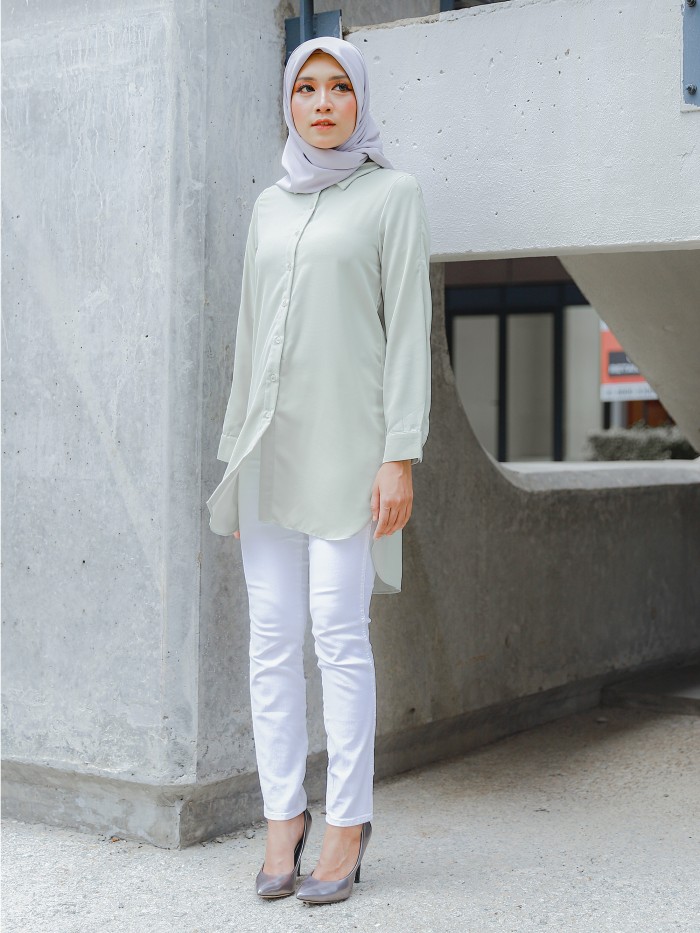 LAURYN BLOUSE - DUSTY GREEN