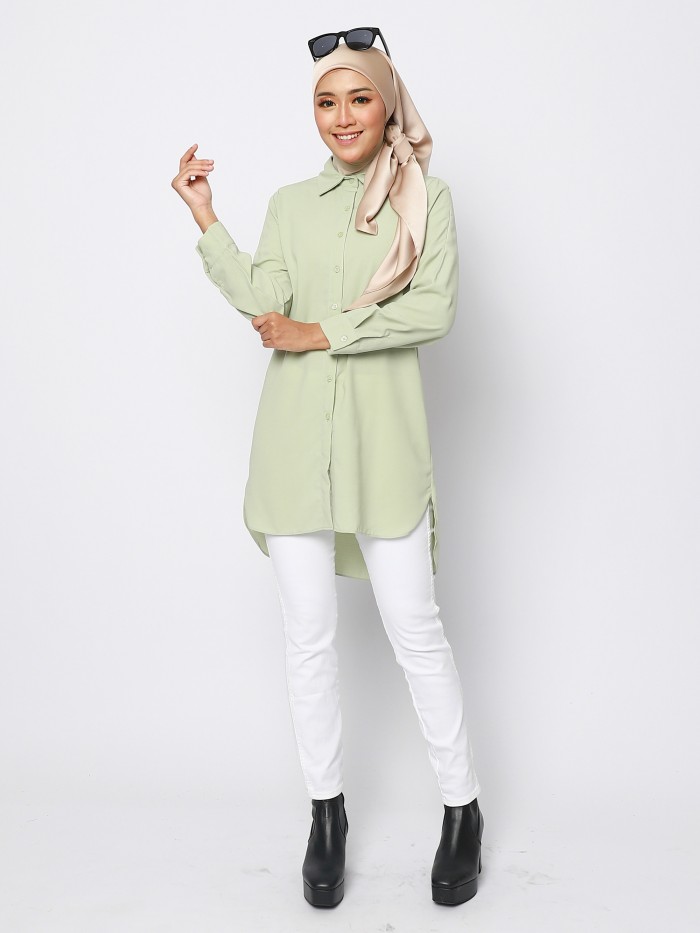 LAURYN BLOUSE - DUSTY GREEN