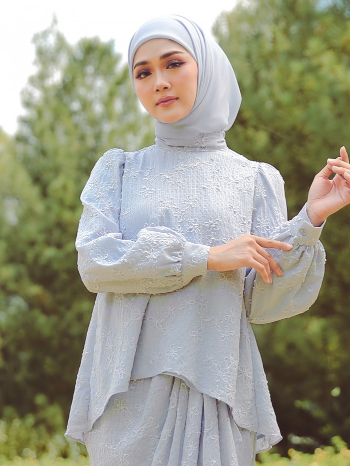 MERINE KURUNG - DUSTY BLUE