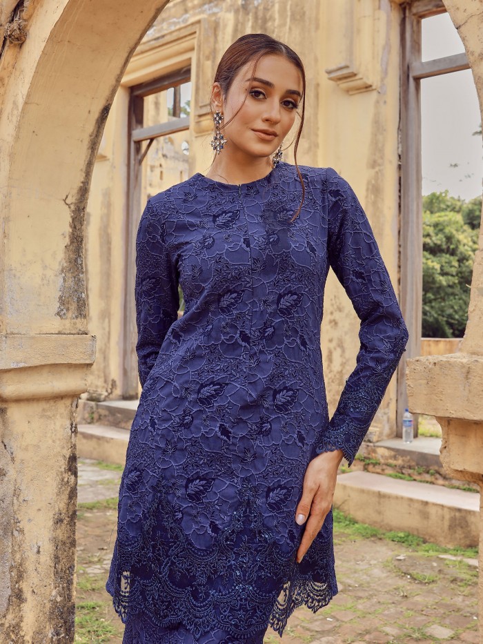 ESYANA KURUNG PAHANG - NAVY