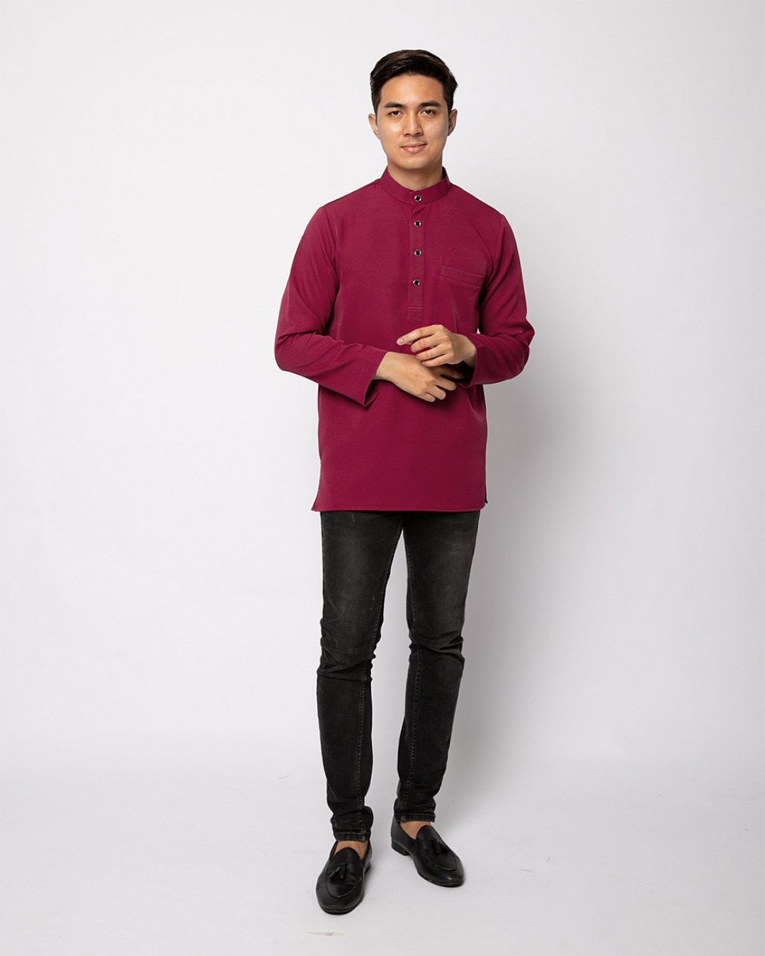 HELMICO KURTA BUTTON - BURGUNDY