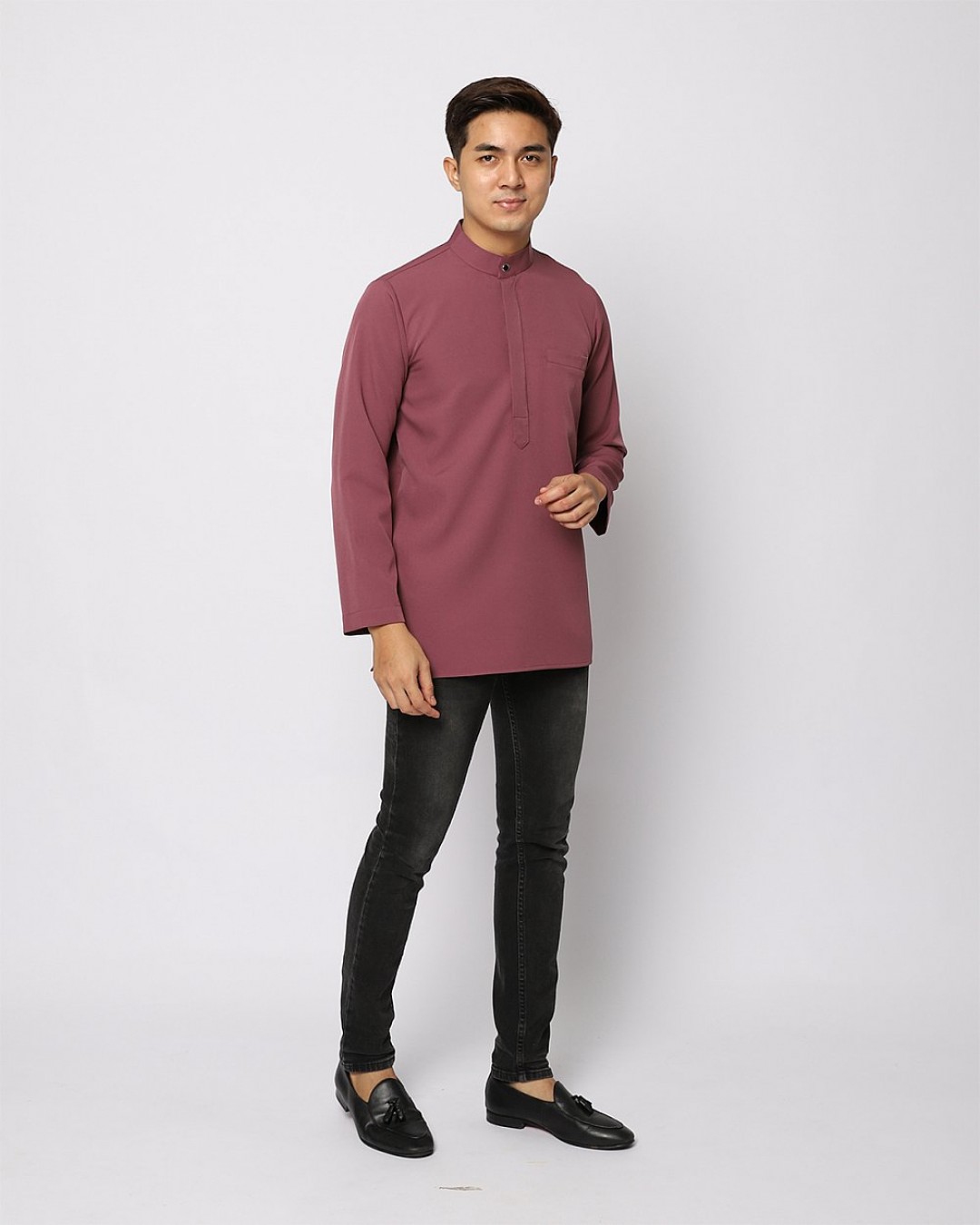 AUFMAN KURTA ZIP - DUSKY MAUVE