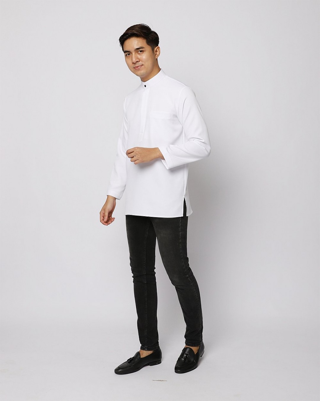 AUFMAN KURTA ZIP - WHITE