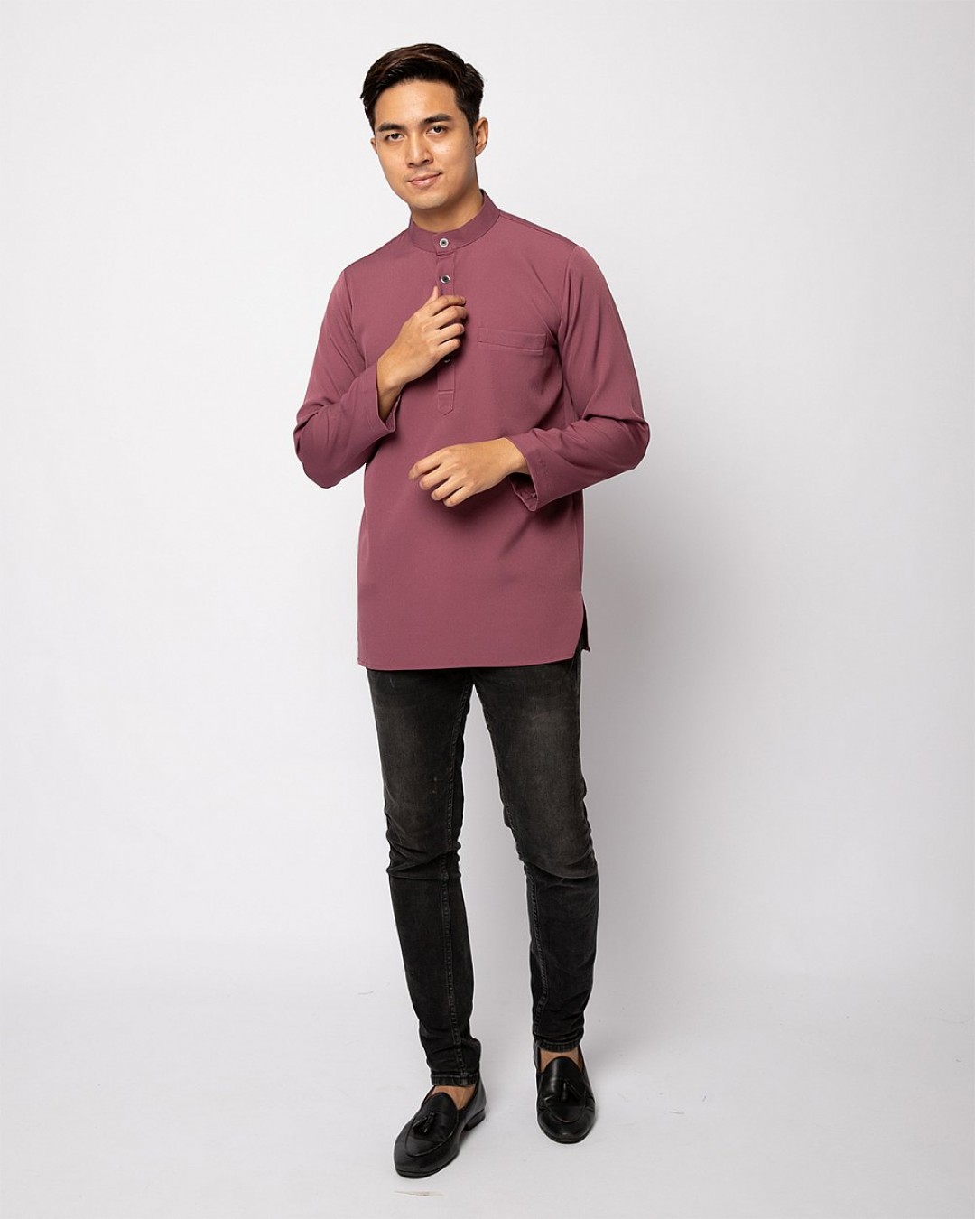 HELMICO KURTA BUTTON - DUSKY MAUVE