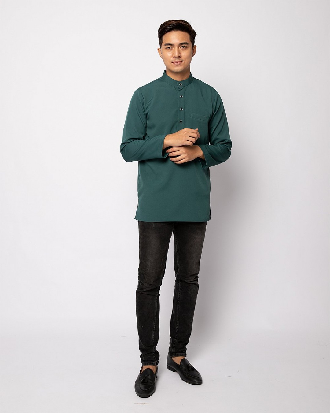 HELMICO KURTA BUTTON - ANTIQUE GREEN