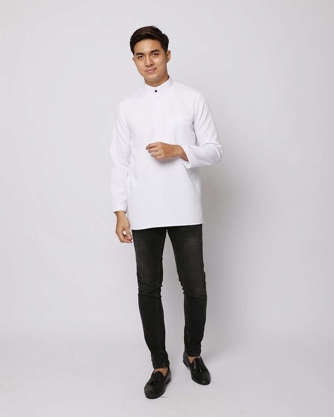 AUFMAN KURTA ZIP - WHITE