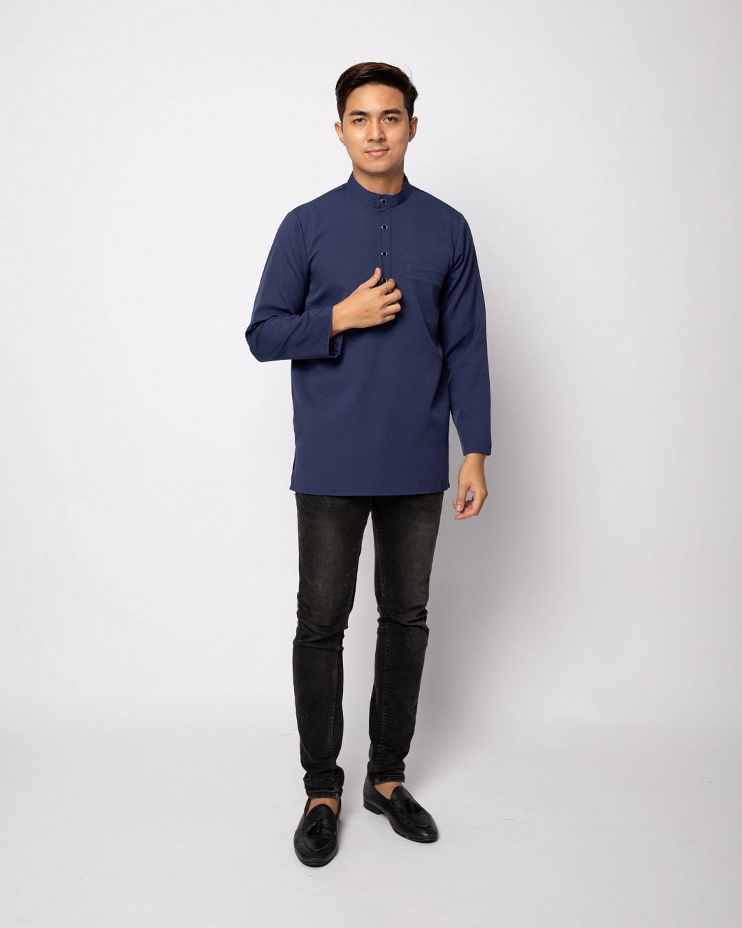 HELMICO KURTA BUTTON - DEEP NAVY
