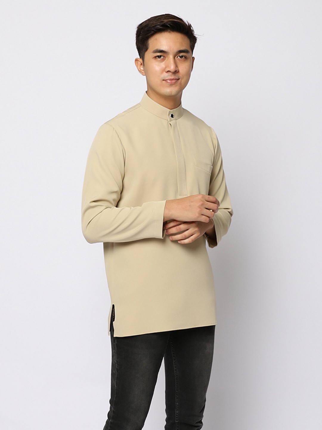 AUFMAN KURTA ZIP - PALE OLIVE