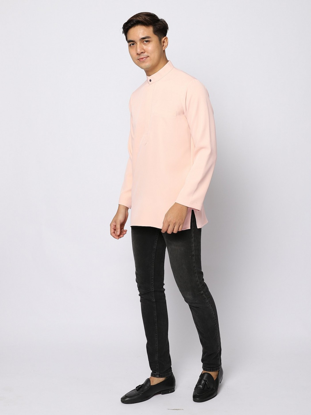 AUFMAN KURTA ZIP - PEACH