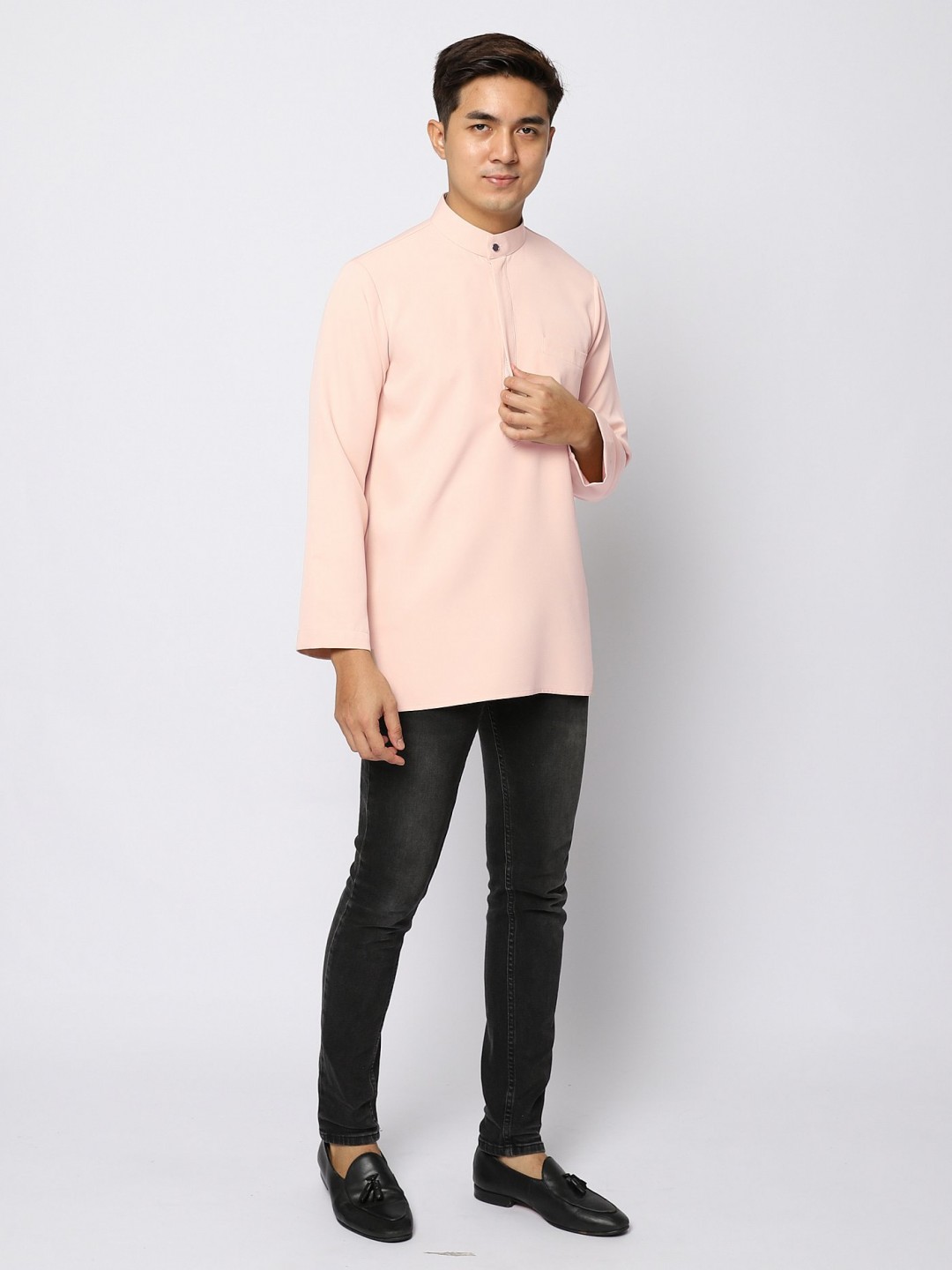 AUFMAN KURTA ZIP - PEACH