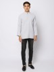 AUFMAN KURTA ZIP - SILVER GREY
