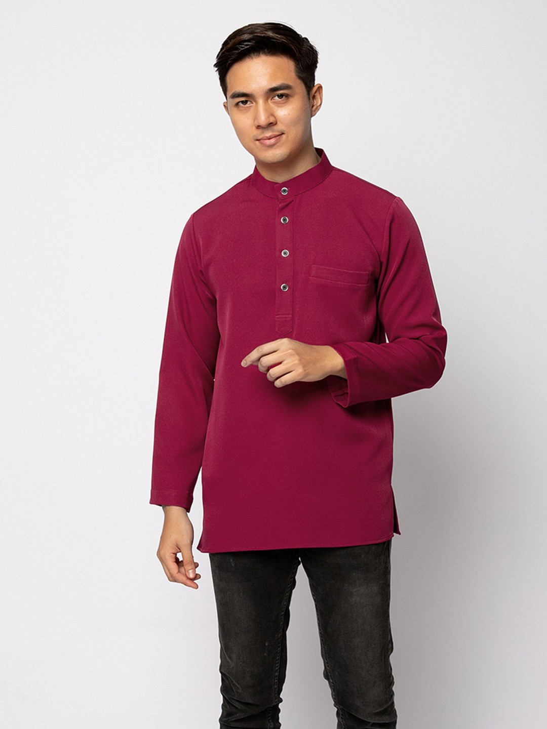 HELMICO KURTA BUTTON - BURGUNDY
