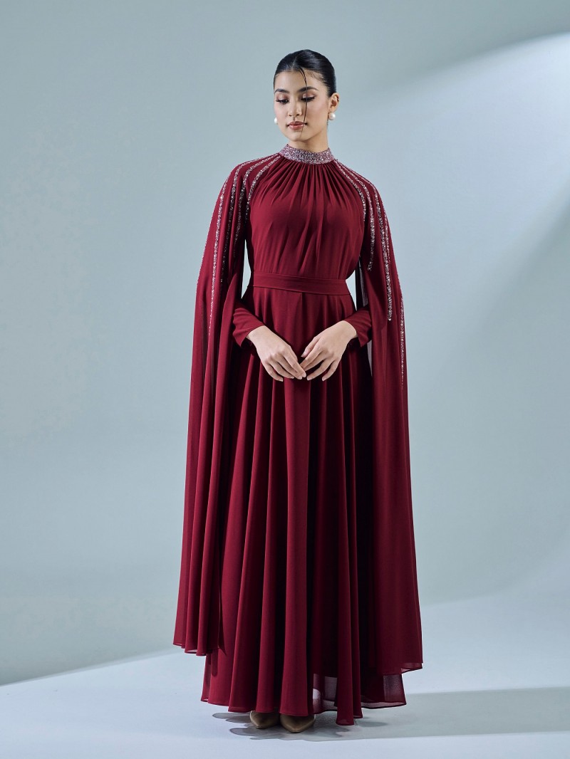THALIA DRESS - MAROON