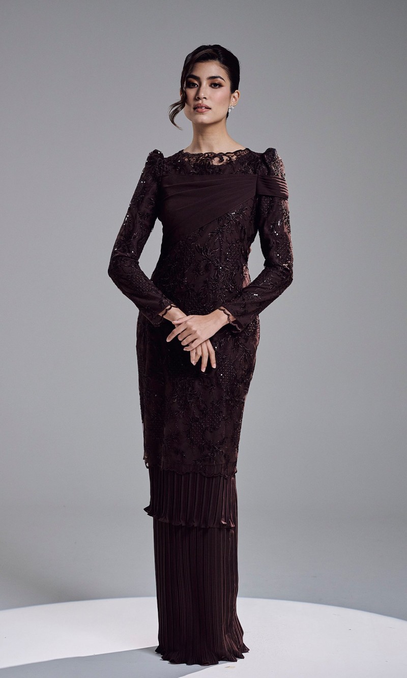 ROZELLE DRESS - MAHOGANY