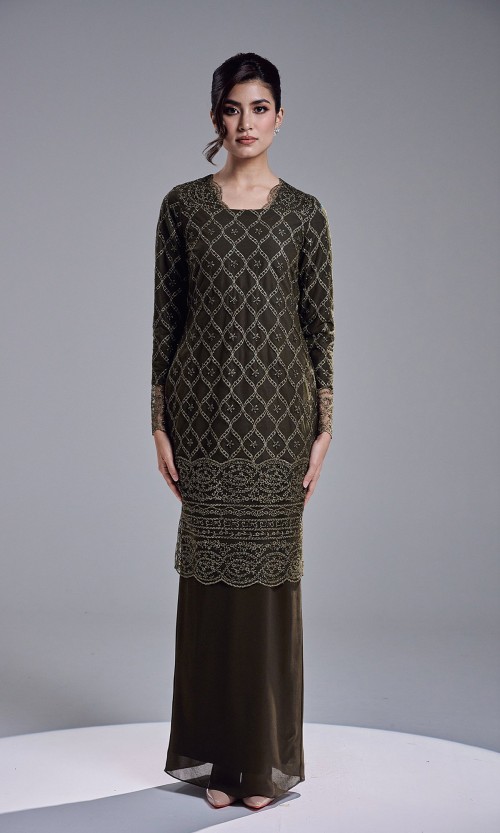 AVIANA DRESS - DARK OLIVE