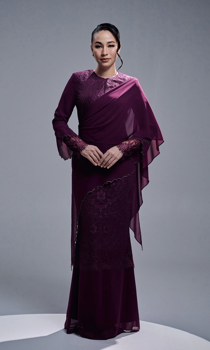 RAEESA DRESS - DARK PURPLE
