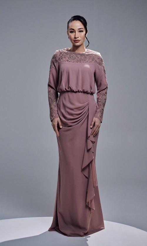 ALEESA DRESS - DUSTY MAUVE