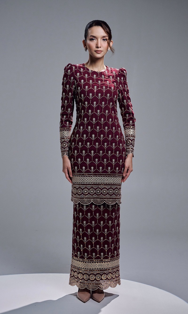 MARAVIA KURUNG - BURGUNDY
