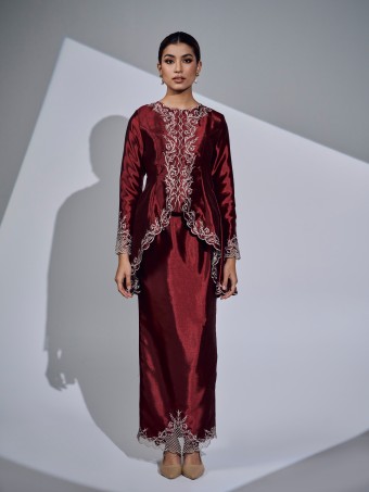 SEROJA KURUNG - MAROON RED