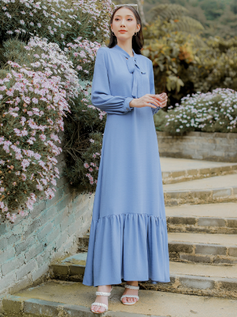 VELISAA DRESS - DUSTY BLUE